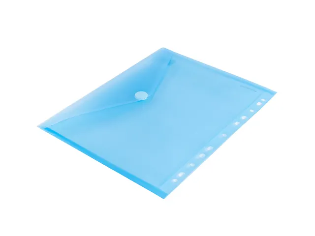 enveloptas blauw A4 met perforatierand en klittenbandsluiting