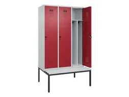 locker met bank,voor scheiding van kleding,HxBxD 2120x1200x815mm,3vak