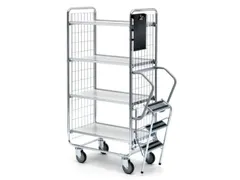 ladderwagen,draagverm. 200kg,4etage(s),laadvl. LxB 620x425mm,houtetage