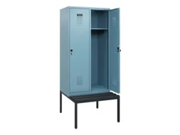 locker met bank,HxBxD 1950x800x815mm,2vak,vak B 400mm,draaigrendel