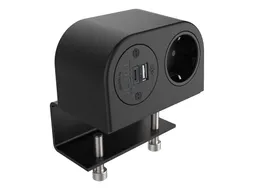 Desktop stekkerdoos Power Phase 1x Schuko + USB A en C 25W Zwart
