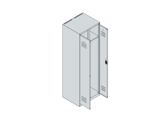 locker voor scheiding van kleding,HxBxD 1850x600x500mm,2vak