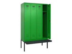locker met bank,HxBxD 2120x1200x815mm,4vak,vak B 300mm,cilinderslot