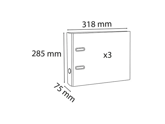 Lot de 3 classeurs à levier - dos de 80mm - format A4 - extérieur en
