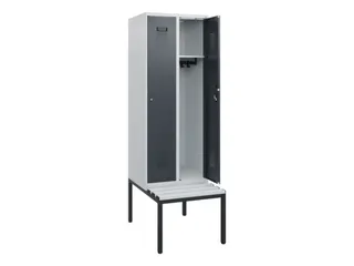 locker met bank,HxBxD 1950x600x815mm,2vak,vak B 300mm,cilinderslot - 1