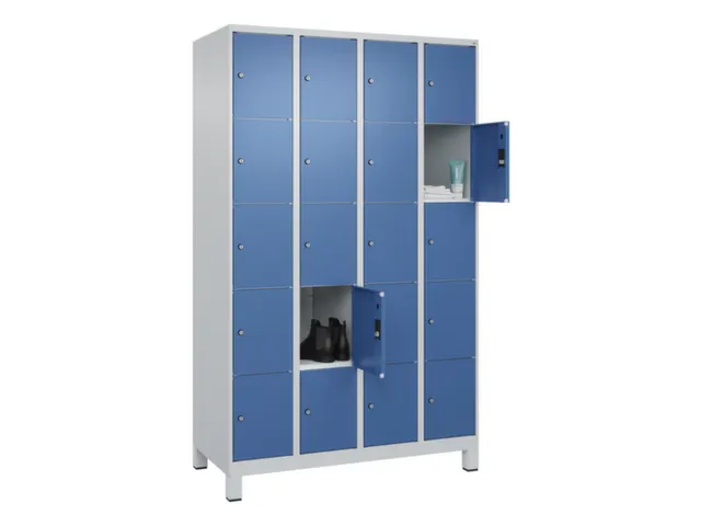 lockerkast,HxBxD 1950x1200x500mm,4x5vakken,vak B 300mm,cil.-slot