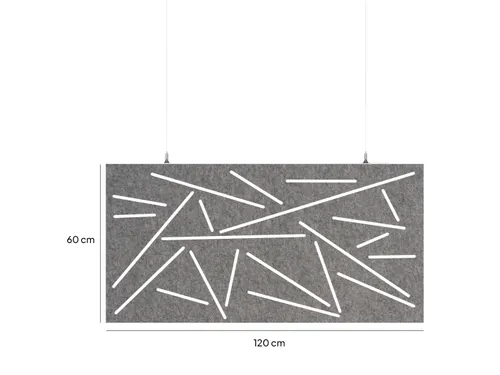 Akoestisch plafondpaneel met patroon uitsnede 60x120cm Grijs