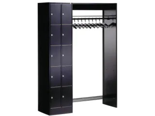 locker met kapstok,HxBxD 1950x1410x480mm,romp RAL7021,front RAL7021 - 1