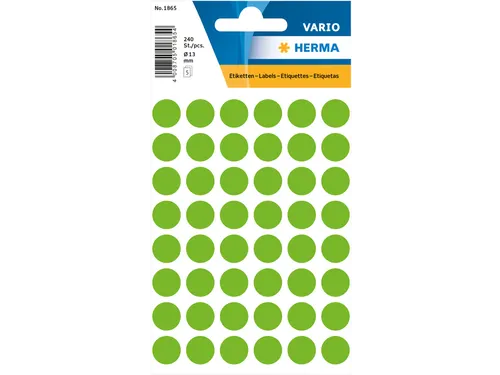 HERMA 1865 Multipurpose etiketten Rond 13mm Groen 240 stuks