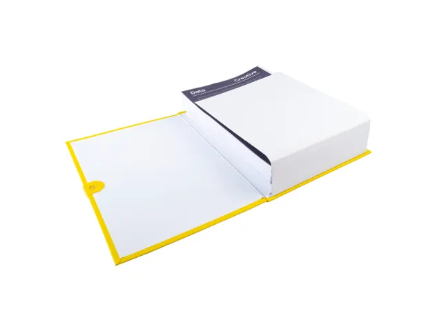 Map uitrekbare rug balacronkaft en Klittenband Geel 24x32cm A4