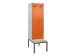 locker met bank,voor scheiding van kleding,HxBxD 2120x600x815mm,2vak