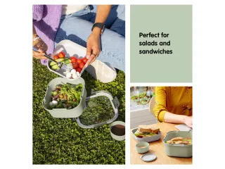 Sigma Home food to go lunchbox 1,4L groen - 17,7x17,7x8,7cm - 6