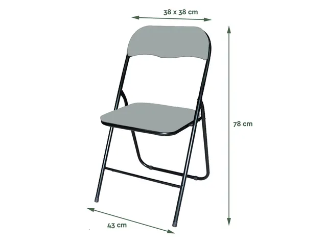 Chaise pliante BRASQ FC100 gris-noir