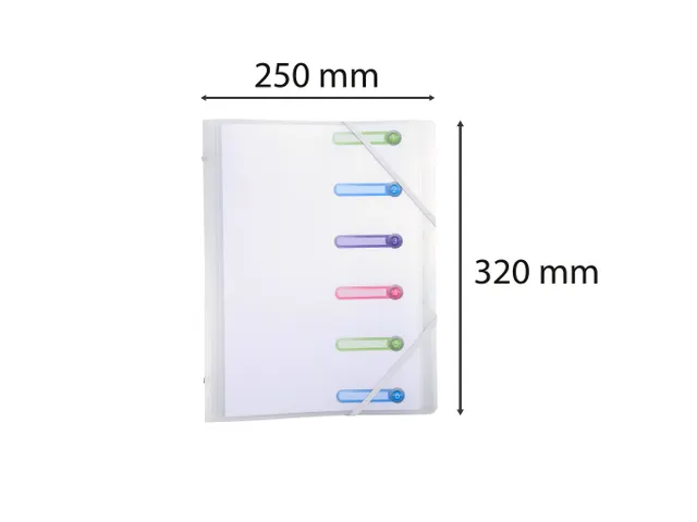 Sorteermap PP Chroma line 3klep 6 vak tr.