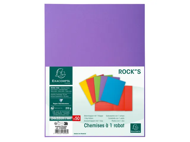 50 dossiermappen met 1 klep ROCK''S 220 24x32cm