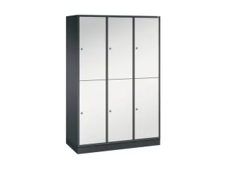 Dubbeldekse garderobekast,RAL 7021/RAL 7035,HxBxD 1950x1220x500mm - 2