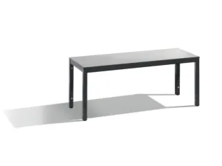omkleedbank,HxLxD 438x1000x353mm,HPL zilvergrijs,frame staal RAL7021 - 1