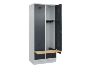locker met bank,HxBxD 1950x800x815mm,2vak,vak B 400mm,cilinderslot - 1