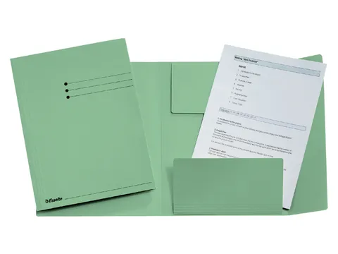 Dossiermap Esselte A4 3 kleppen manilla 275gr groen