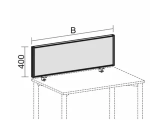 Bureauwand H X B X D 400x1400x 41mm Geluiddempend Blauw - 4