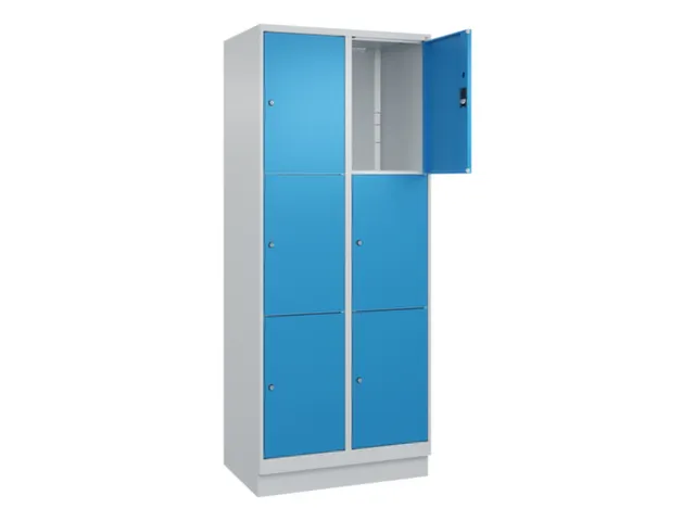 lockerkast,HxBxD 1950x800x500mm,2x3vakken,vak B 400mm,cil.-slot,sokkel