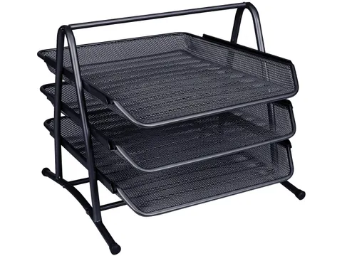 3 Brievenbakjes Mesh Metaal A4 Zwart