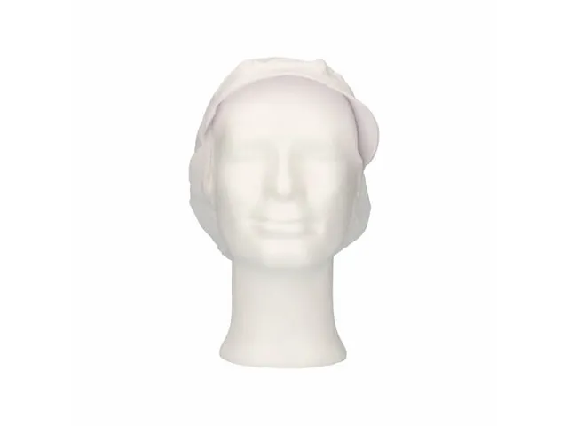 Casquette avec rabat et filet cheveux Poly-coton Blanc L 100 pièces