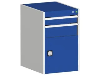 ladekast HxBxD 800x525x525mm 2laden RAL7035 front RAL5010 - 2