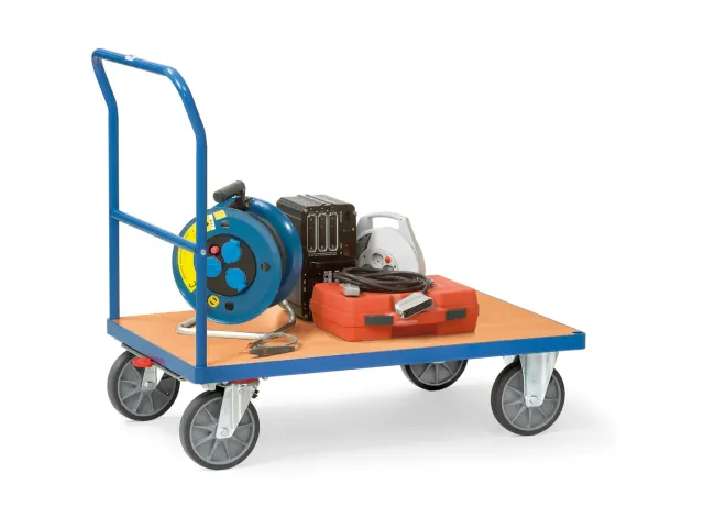 Duwbeugelwagens 2503 600kg 1200x800mm Houten Plaat Ral5007