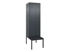 PBM-locker met bank,HxBxD 2120x600x815mm,2vak,vak B 300mm,cil.-slot