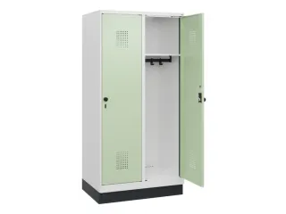 schoollocker,HxBxD 1630x800x500mm,2vak,vak B 400mm,draaigrendel,sokkel - 1