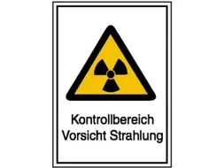 waarschuwings-combibord,v. binnen/buiten,Controlezone Pas op Straling