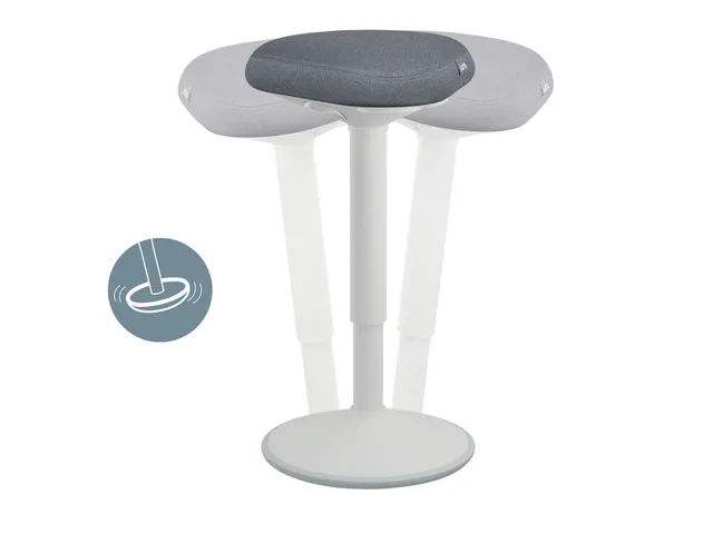 Ergo actieve zit/sta kruk met comfortzitting en gasveer 57-82cm grijs
