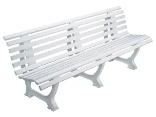 Kunststofbank 800x2000x420mm Zit H 410mm 12 Latten 3 Pootstellen Wit - 2