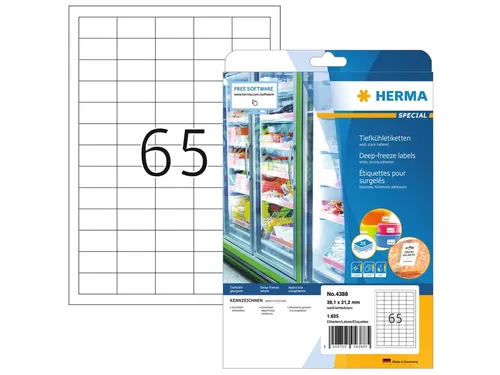 HERMA 4388 Diepvries etiketten A4 38.1x21.2mm Wit 1625 stuks