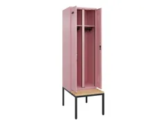 locker met bank,voor scheiding van kleding,HxBxD 2120x600x815mm,2vak