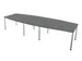 vergadertafel,HxBxD 740x3600x1400mm,vatvormig,MS-donkergrijs