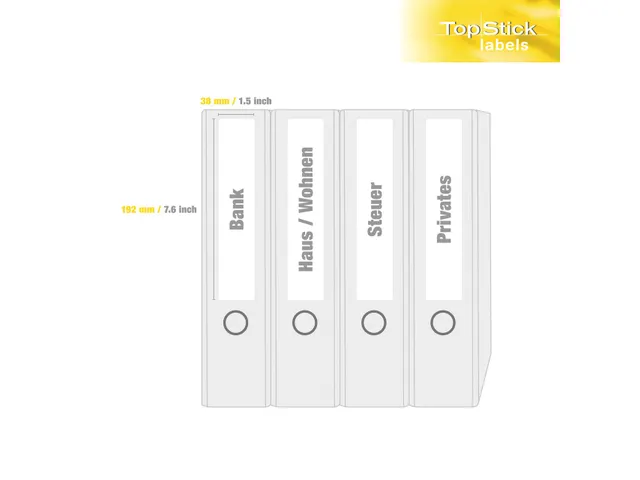 Ordner Rugetiketten smal 192x38mm Wit permanent klevend 700 stuks