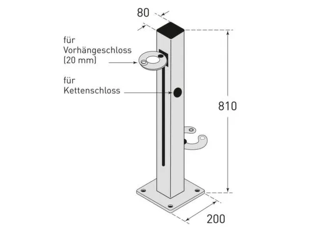 steppenrek,HxBxD 800x80x80mm,2instelplaatsen,gebruik beide zijden