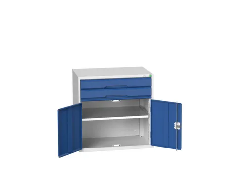 ladekast HxBxD 800x800x550mm 2laden 2deuren RAL7035 front RAL5010