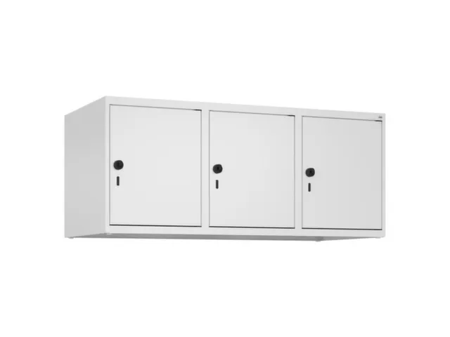 opzetkast,v. locker,3vak.,vak B 400mm,HxBxD 500x1200x500mm,vleugeldeur
