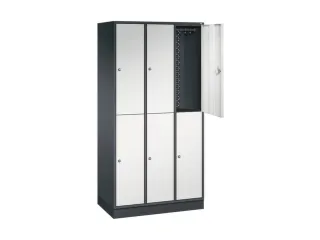 Dubbeldekse garderobekast,RAL 7021/RAL 7035,HxBxD 1950x920x500mm - 1