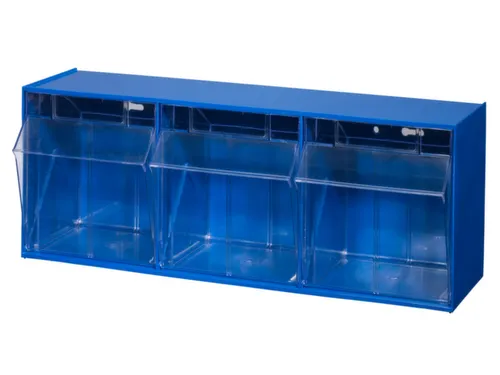 Assortimentsbak Hxbxd 240x600x200mm 3bakken Polystyreen Blauw