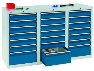 ladekast,HxBxD 900x1500x500mm,21lade(n),centr. vergrendeling - 2