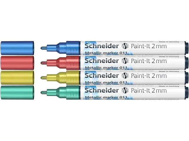 Metallic marker Schneider Paint-It 011 2mm etui 4st. (metallic blauw,