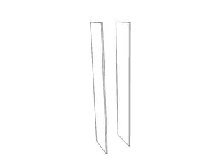 afsluiting,v. scheidingswand,5ordnerhoogte,HxD 2160x450mm,wit - 2