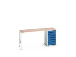 werkbank,HxBxD 930x2000x600mm,multiplexblad,2voeten/1container