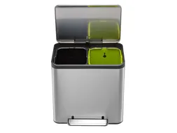 Afvalbak EKO EcoCasa Recycler pedaalemmer 15+15 liter RVS