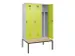 locker met bank,voor scheiding van kleding,HxBxD 2120x1200x815mm,3vak