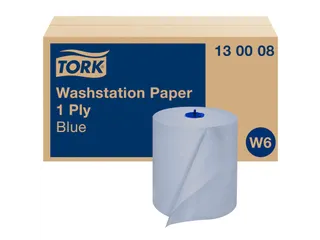 Tork Wasstation Poetspapier 1-laags 250m/19,5cm blauw 6rol/doos - 1